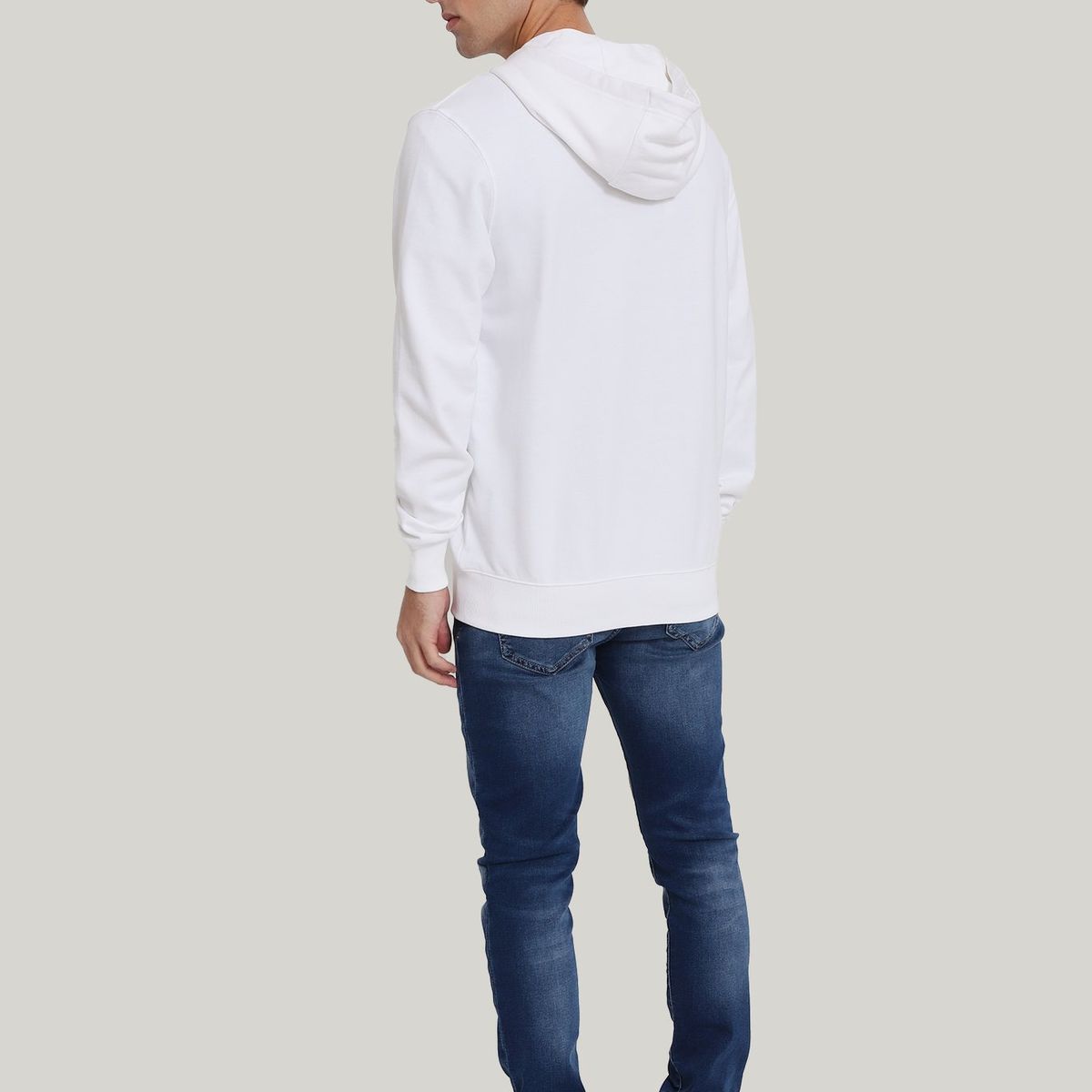 TOMMY HILFIGER - Polerón Hoodie Solic Con Cremallera Blanco Tommy Hilfiger