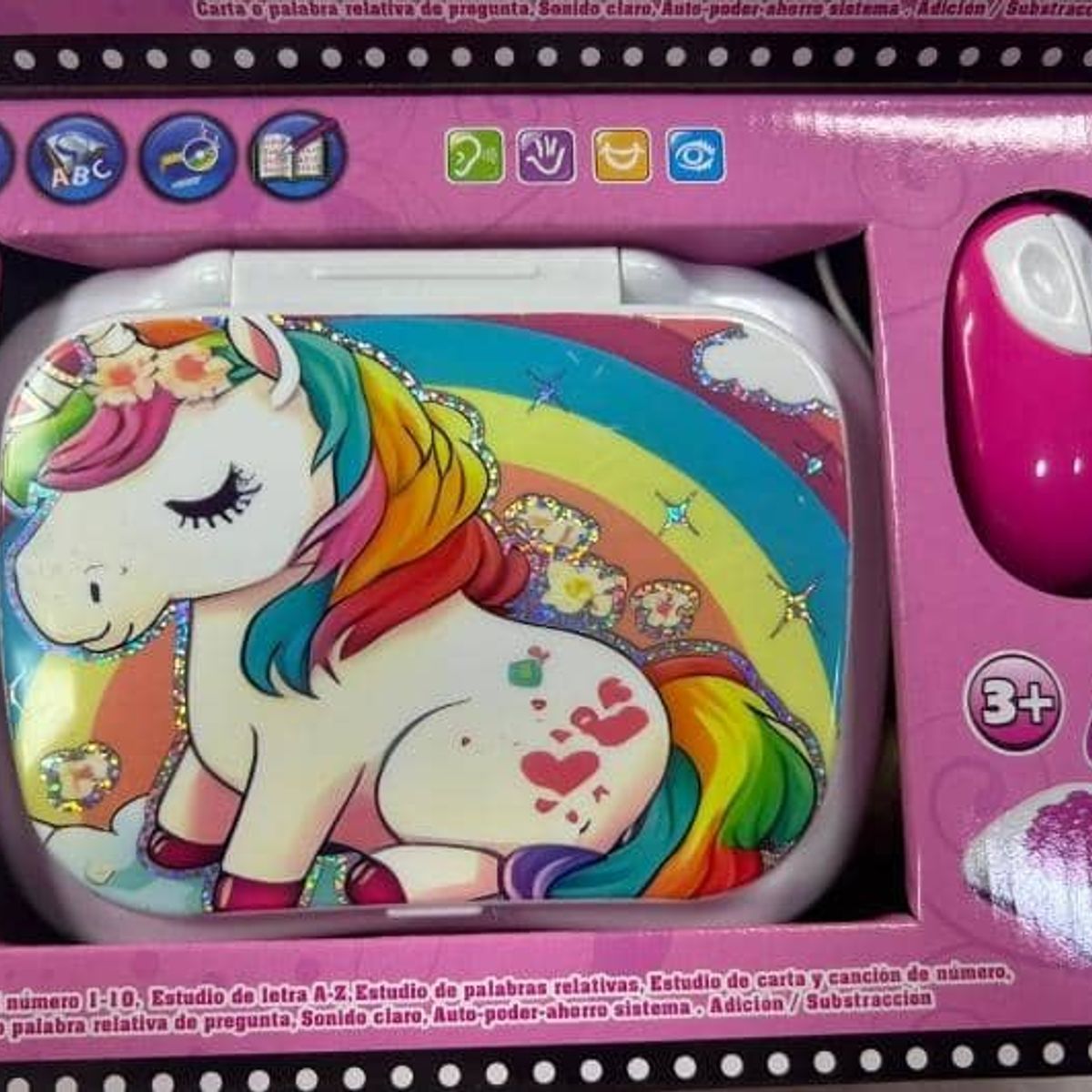GENERICO - COMPUTADORA DIDACTICA ESPAÑOL-INGLES ARCOIRIS UNICORNIO ROSA