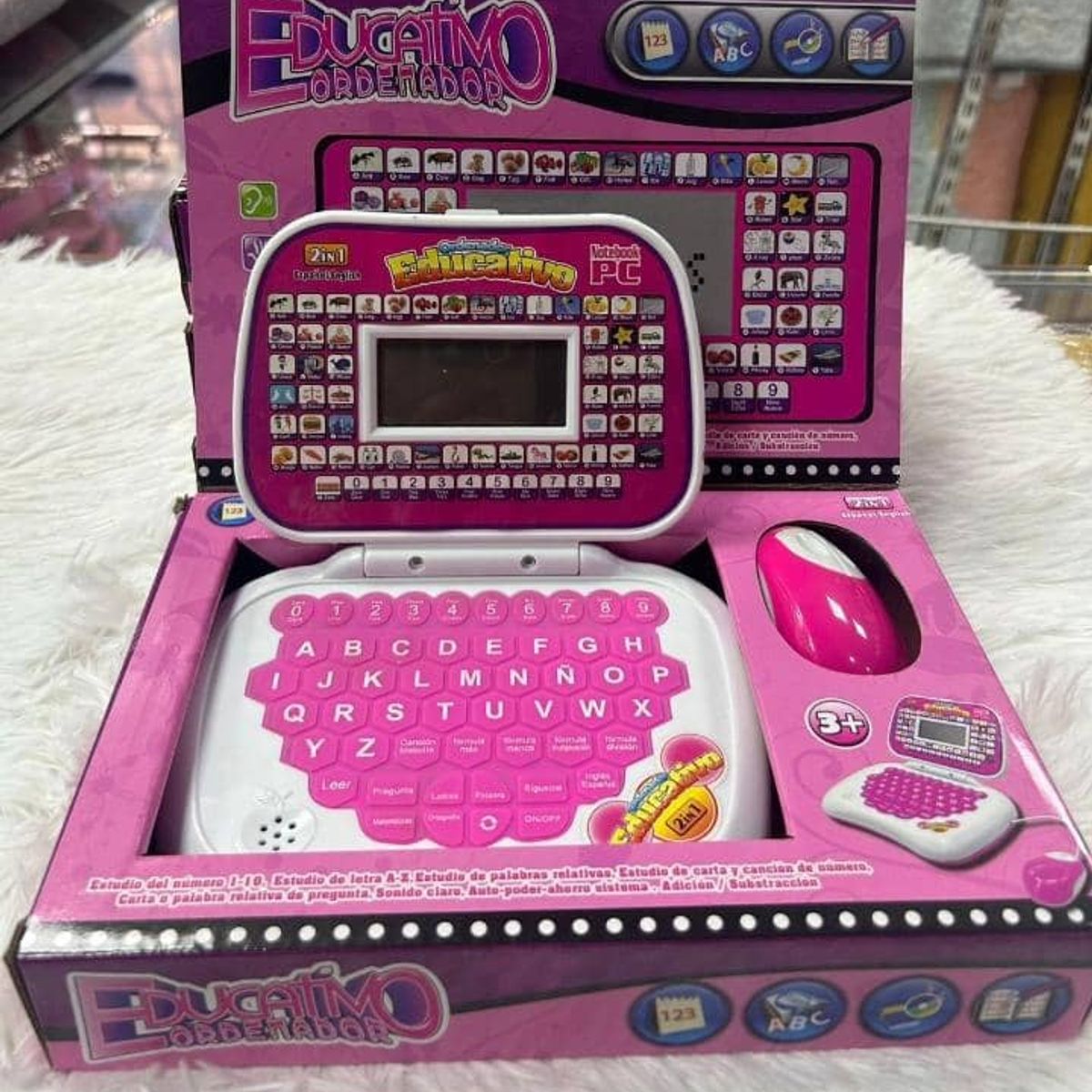 GENERICO - COMPUTADORA DIDACTICA ESPAÑOL-INGLES ARCOIRIS UNICORNIO ROSA