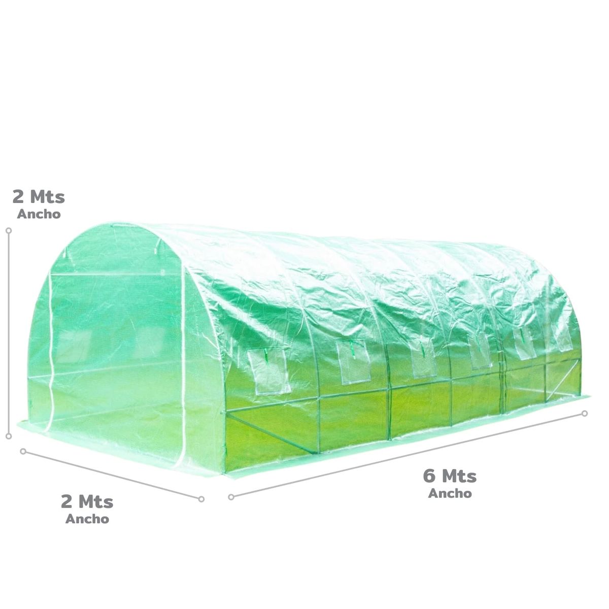 HOMECLAF - Invernadero Armable Túnel 12mt2 6x2x2mts