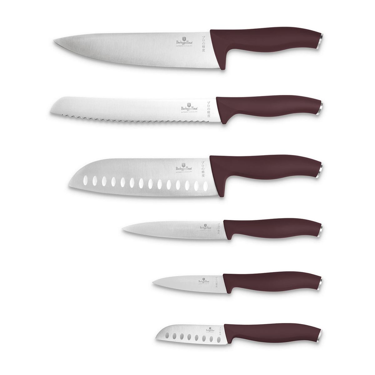 BERLINGER HAUS - SET DE CUCHILLOS 6 PZS BURGUNDY EDITION ACERO INOXIDABLE