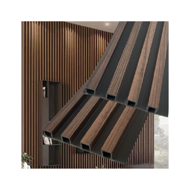 GENERICO - WPC Wall Panel Interior Clásico 10 piezas - Fondo Negro Café