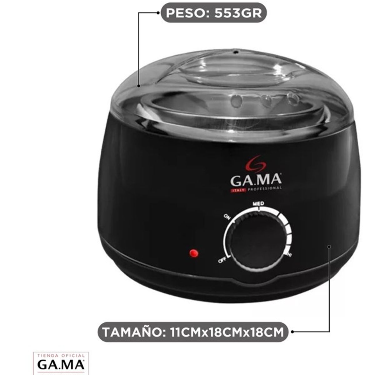GAMA - OLLA DE CERA DEPILADORA GAMA 500 cc color negro SENSE