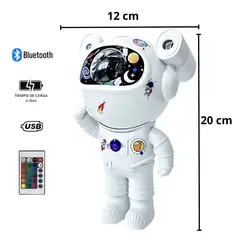 GENERICO - Proyector Astronauta Bluetooth Luces Led Control Remoto