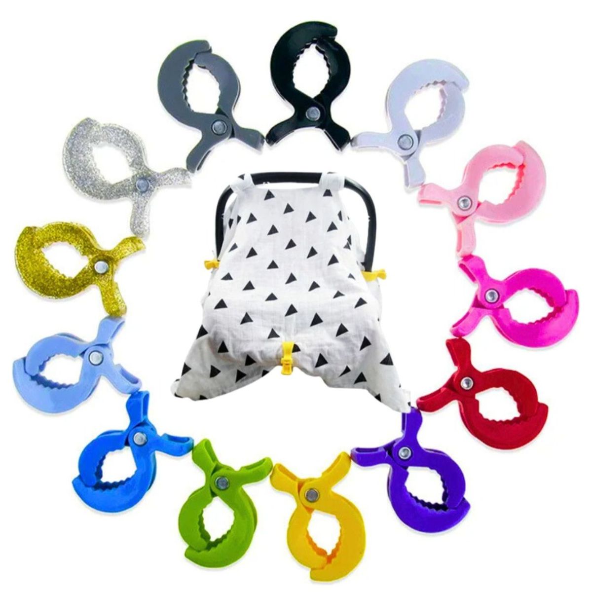 GENERICO - Pinzas Para Coche Sujeta Mantas Para Bebe 2 Unidades