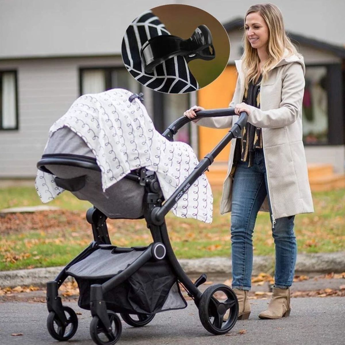 GENERICO - Pinzas Para Coche Sujeta Mantas Para Bebe 2 Unidades