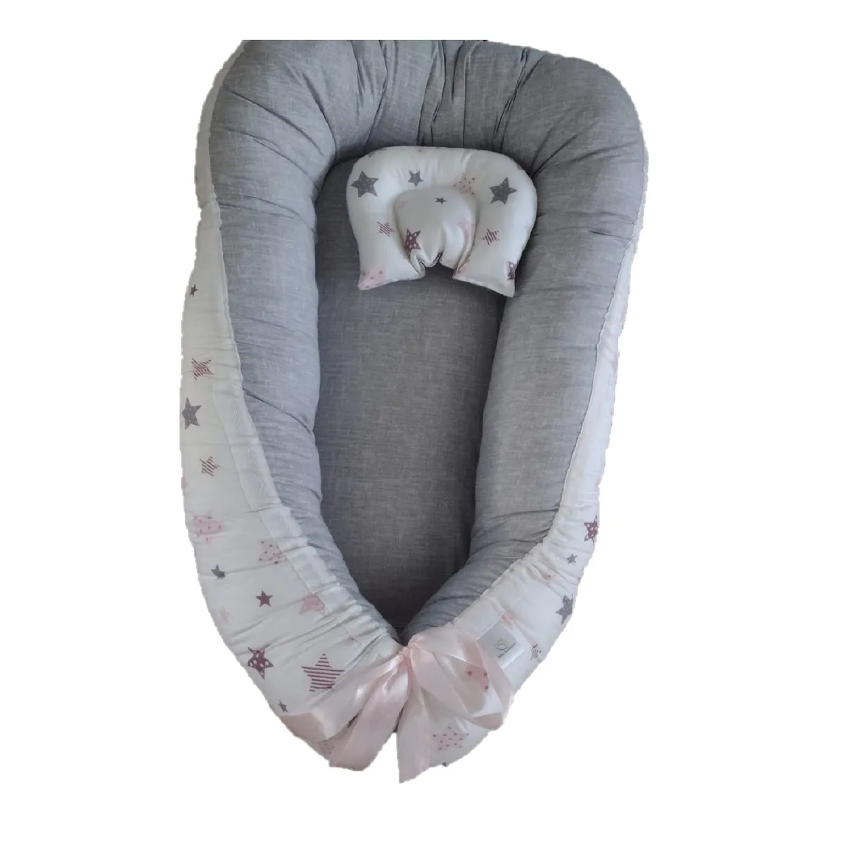 GENERICO - Nido Colecho Blanco Estrellas Rosado-Lila - Gris Jaspeado