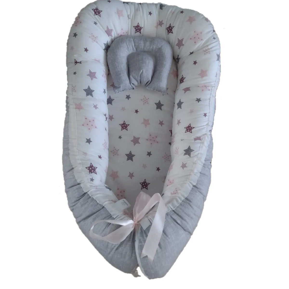 GENERICO - Nido Colecho Blanco Estrellas Rosado-Lila - Gris Jaspeado