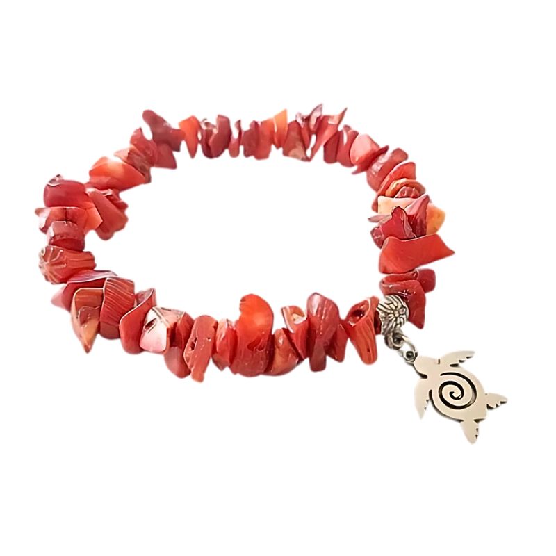 GENERICO - Pulsera Rústica de Coral rojo