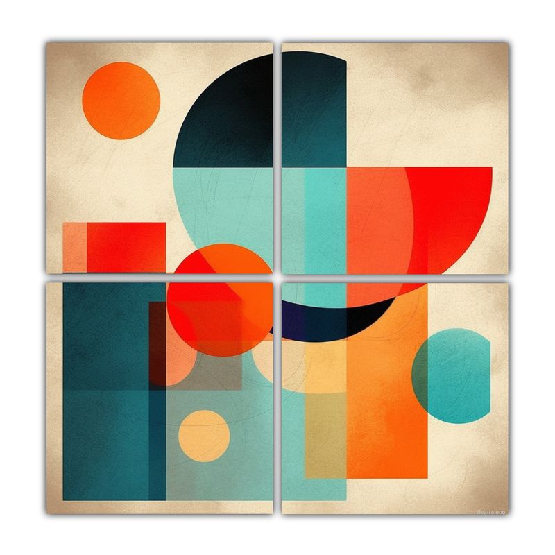 GENERICO - Pinturas Decorativas Abstractas De Formas 100x100 Cm