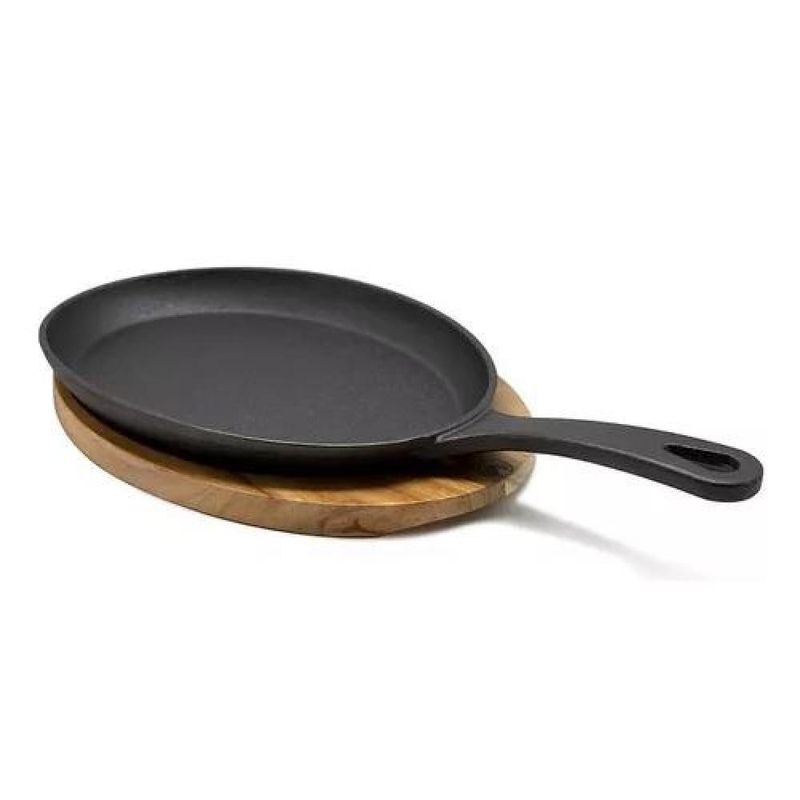 GENERICO - Plato Hierro Fundido Ovalado Black Bull Color Negro