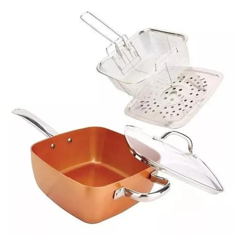 GENERICO - Sarten Antiadherente Cocina Set Cobre