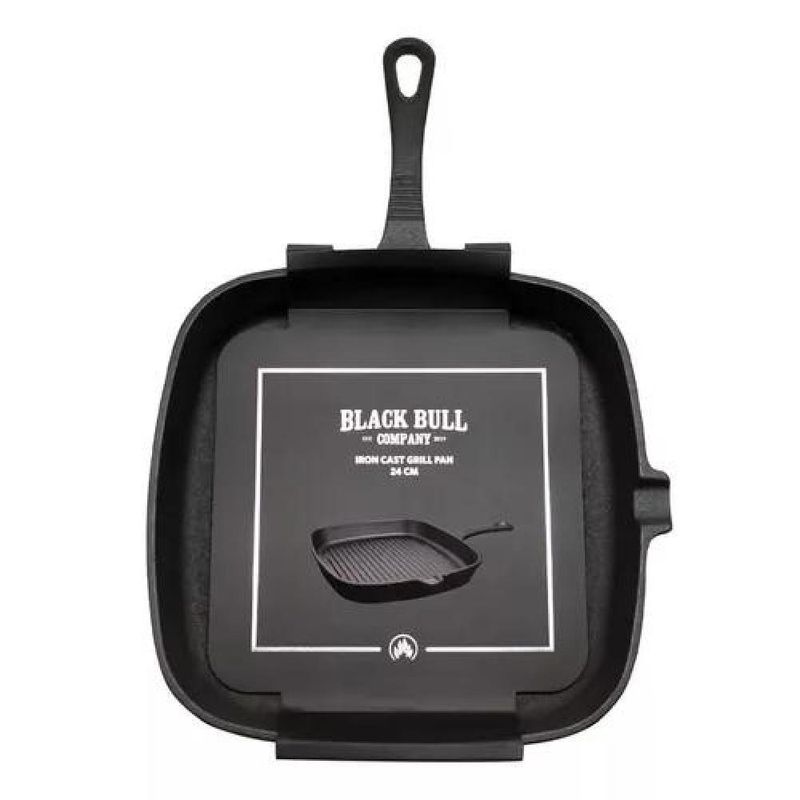 GENERICO - Sartén Grill Pan Hierro Fundido 24cm Black Bull Color Negro