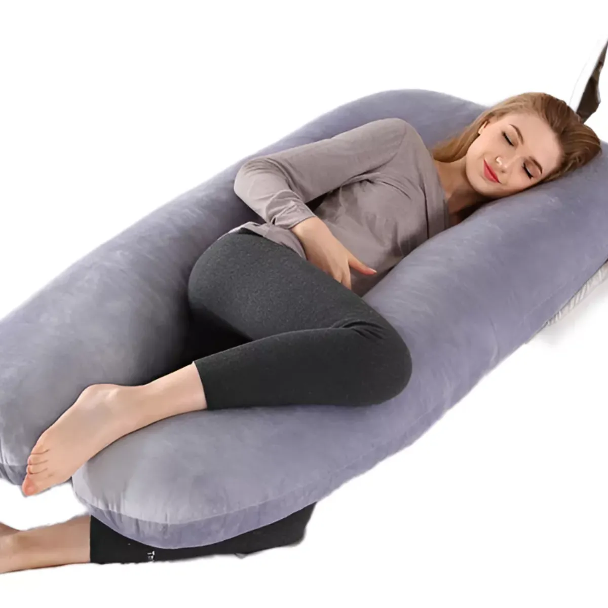 GENERICO - Cojín Almohada Maternal con Funda Extra Suave Gris