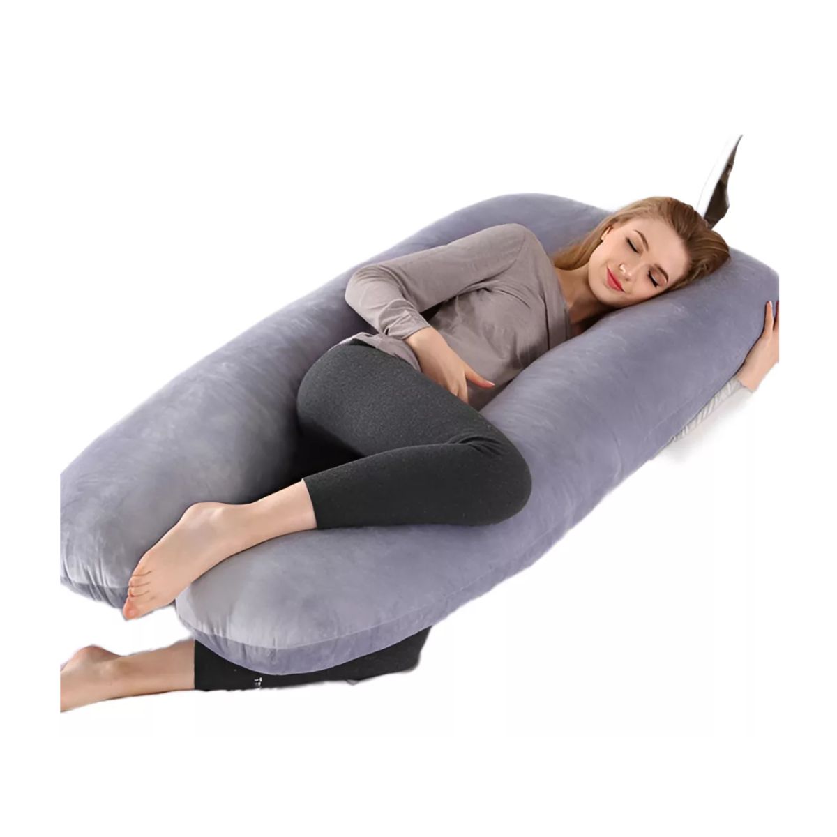 GENERICO - Cojín Almohada Maternal con Funda Extra Suave Gris