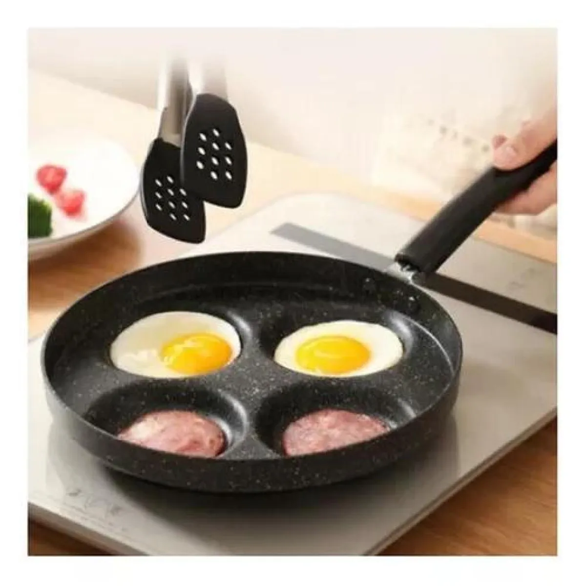 GENERICO - Sarten De Huevos Con 4 Divisiones Para Mas Rapides