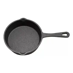 GENERICO - Sartén Redondo Iron Cast Wayu Cocina Asado Bbq Color Negro