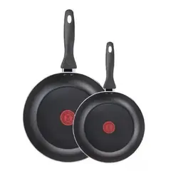 TEFAL - Set De 2 Sartenes Easy Cook 24 Cm Y 30 Cm Aluminio Color Negro