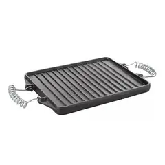 GENERICO - Plancha Churrasquera Reversible 27x21 Cm Hierro Fundido