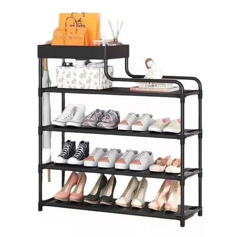 GENERICO - Organizadores de zapatos y ropa 5 niveles armables negro