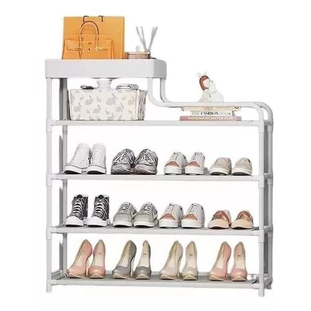 GENERICO - Organizadores de zapatos y ropa 5 niveles armables blanco