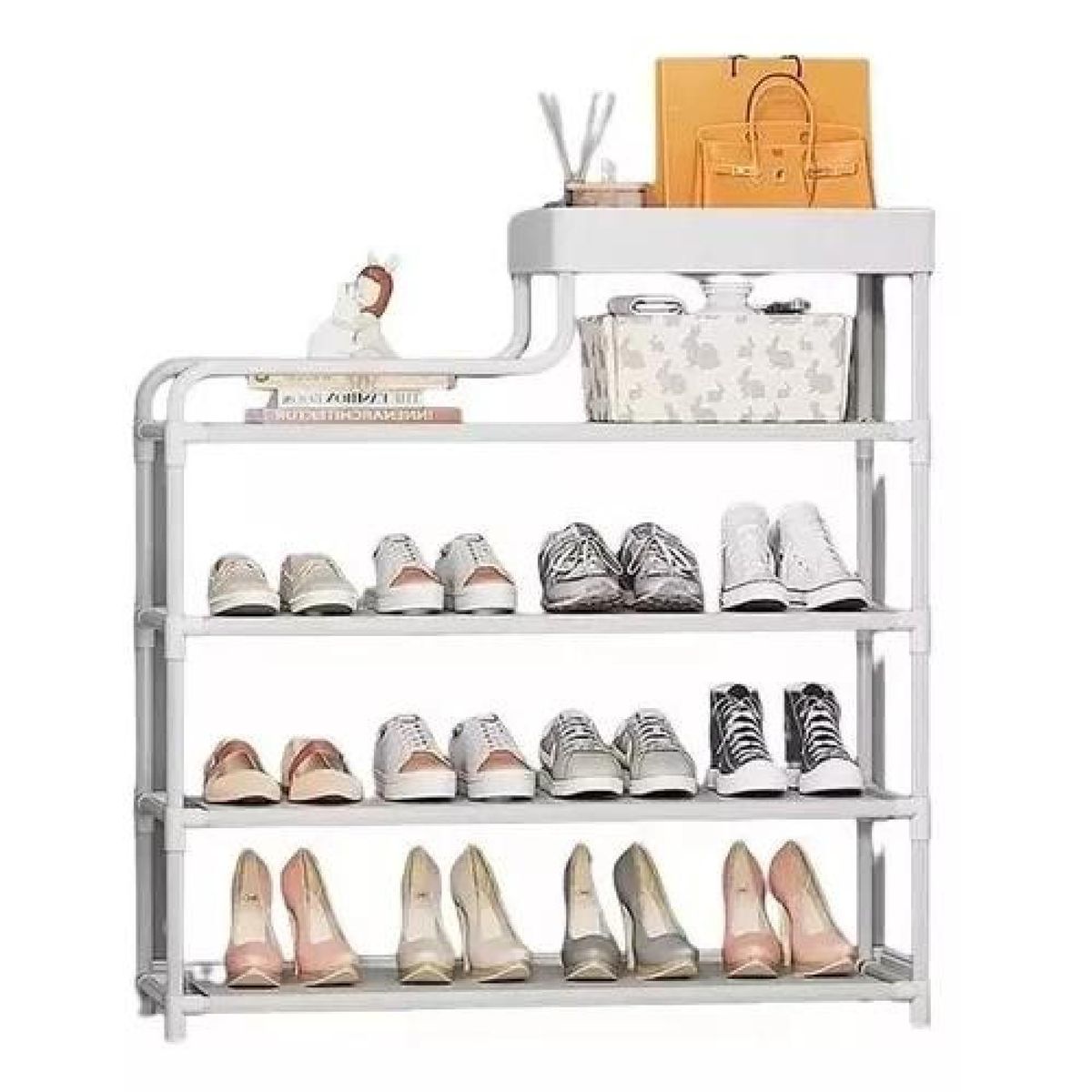 GENERICO - Organizadores de zapatos y ropa 5 niveles armables blanco