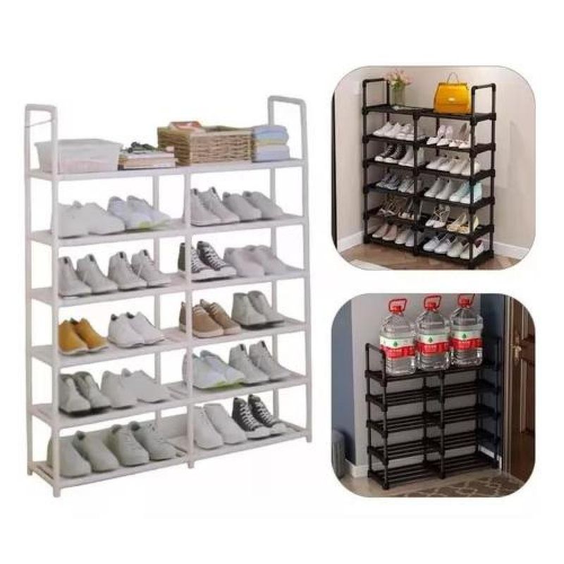 GENERICO - Mueble zapatero organizador 6 niveles armable blanco