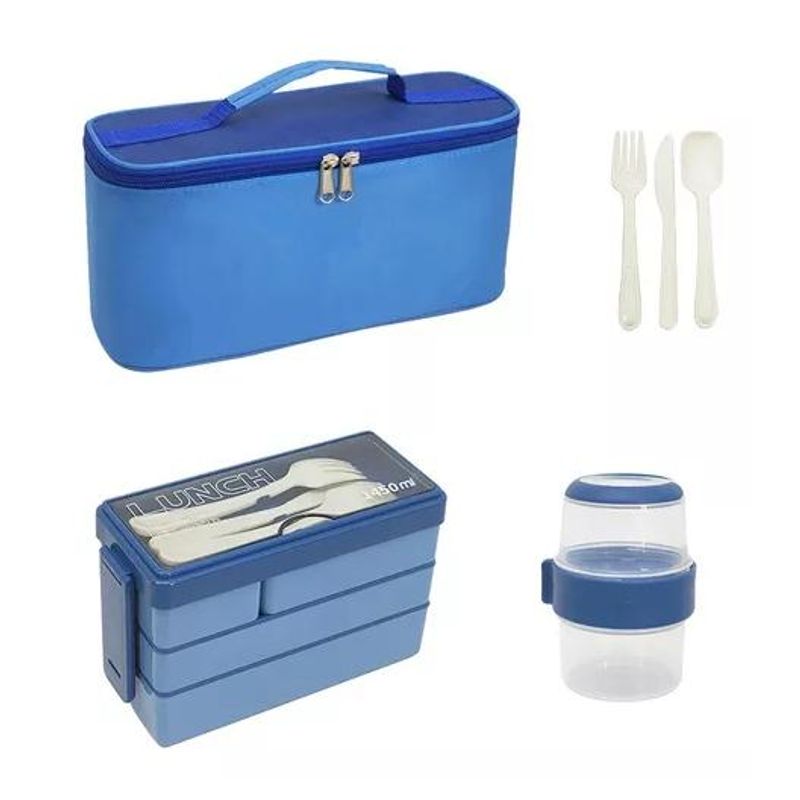 GENERICO - Bolso Lonchera Térmica Y Fiambrera Set Para Niños Adultos4pk