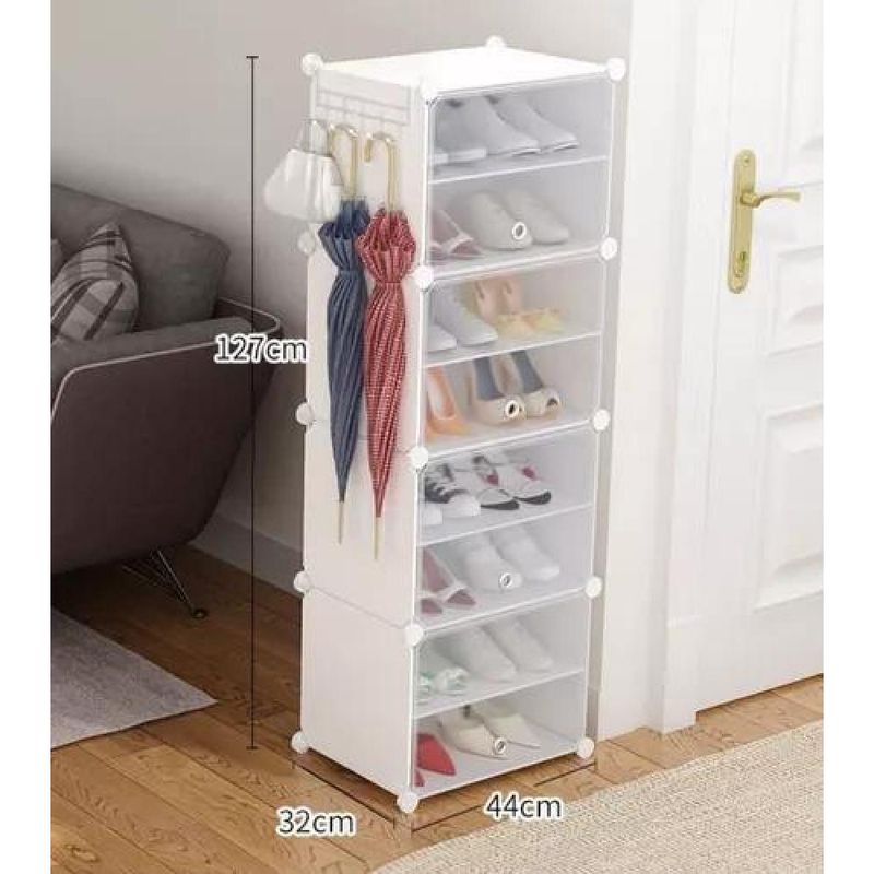 GENERICO - Zapatero organizador armable combinación libre 8n1 blanco