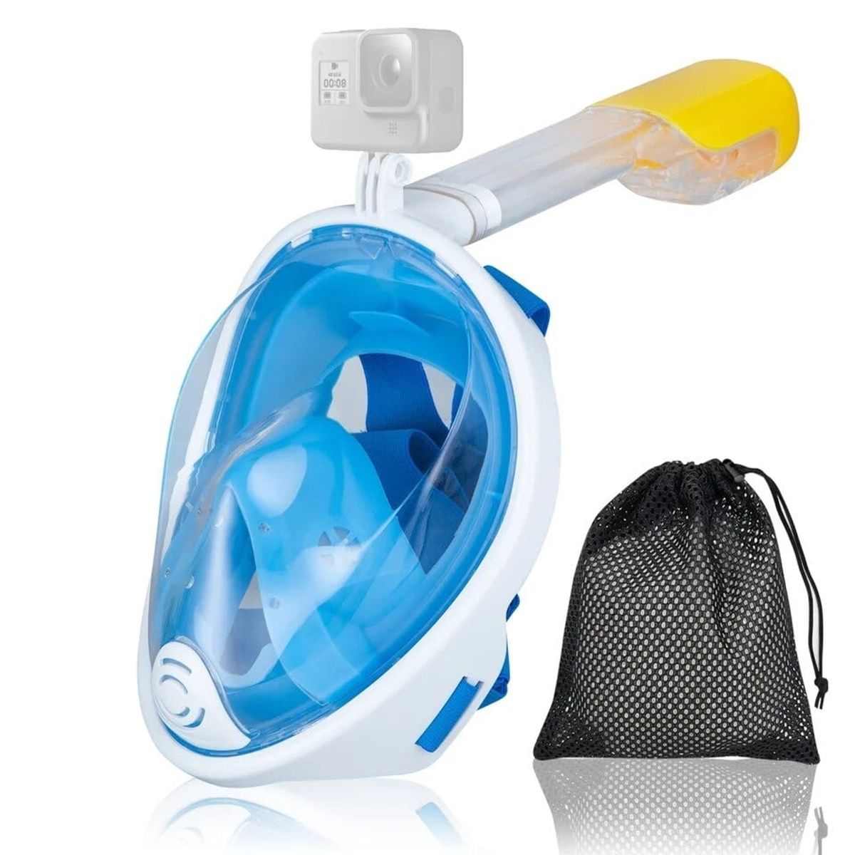 ACTUAL - Máscara de Buceo y Snorkel Con Soporte Gopro Antiempañado