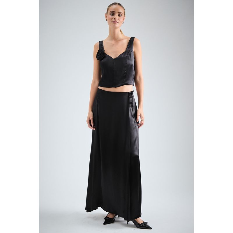 IO - Falda Larga Negro Mujer Io