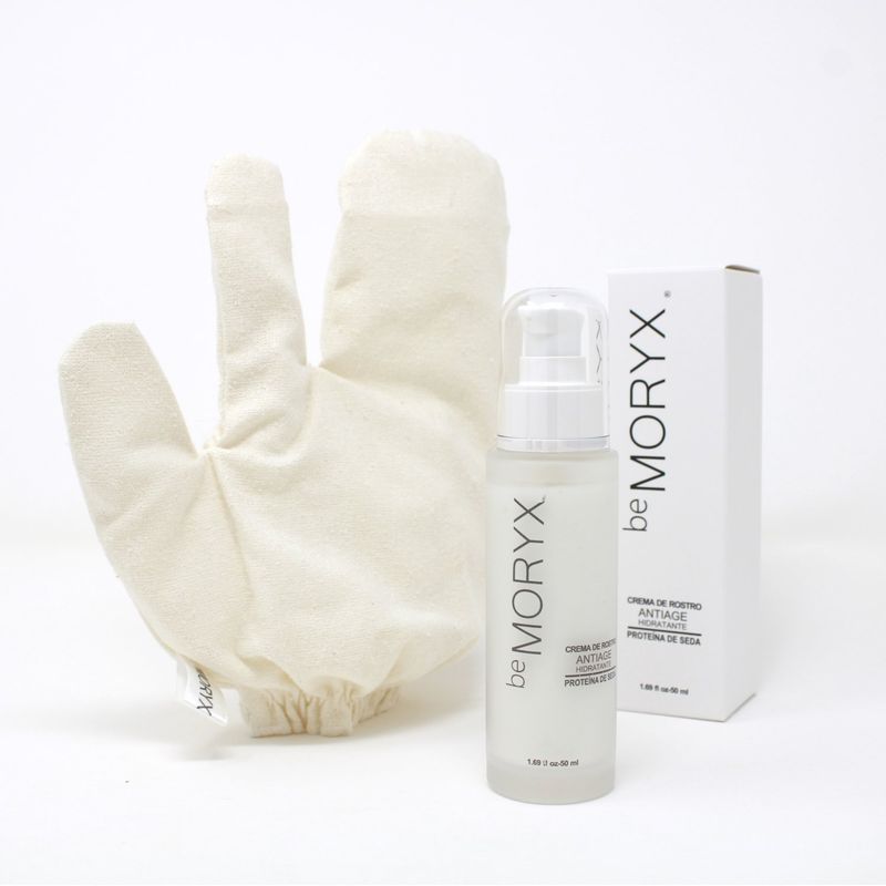 BE MORYX - PACK CREMA HIDRATANTE ANTIAGE + GUANTE EXFOLIANTE.-