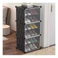 GENERICO - Zapatero organizador armable combinación libre 6n negro