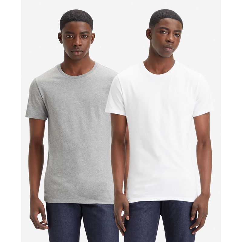 LEVIS - Polera Hombre 2 Pack Slim Gris/Blanco Levis