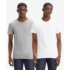 LEVIS - Polera Hombre 2 Pack Slim Gris/Blanco