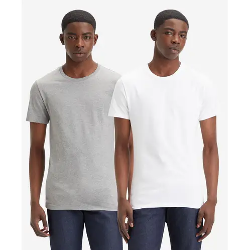 LEVIS - Polera Hombre 2 Pack Slim Gris/Blanco