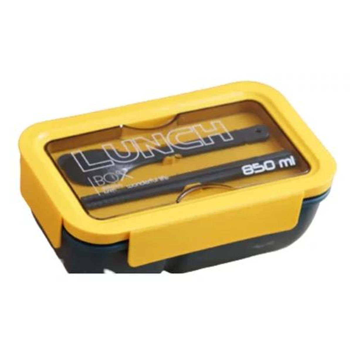GENERICO - Lonchera Lunchbox 2 Nivel Cuchara Y Palitos Sushi 850ml Amarillo