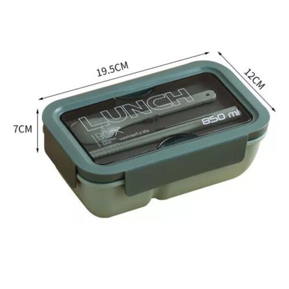 GENERICO - Lonchera Lunchbox 2 Nivel Cuchara Y Palitos Sushi 850ml Verde