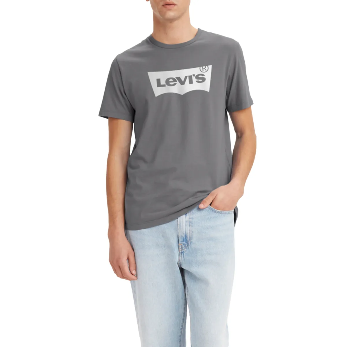 LEVIS - Polera Hombre Graphic Crewneck Tee Gris Levis