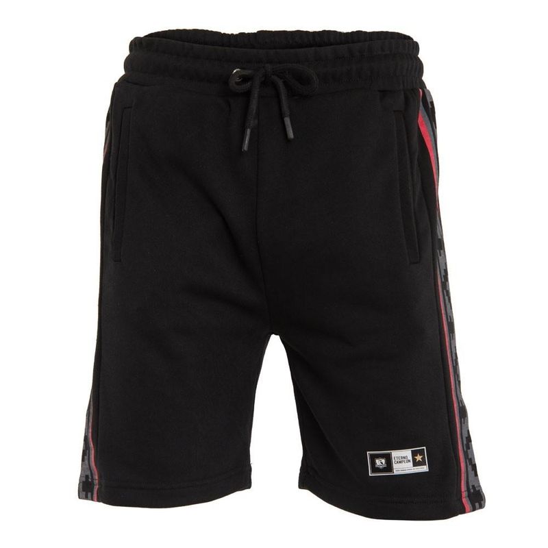 COLO COLO - Short Colo Colo Urbano Black Diseño Banda Lateral Grey Red - Negro