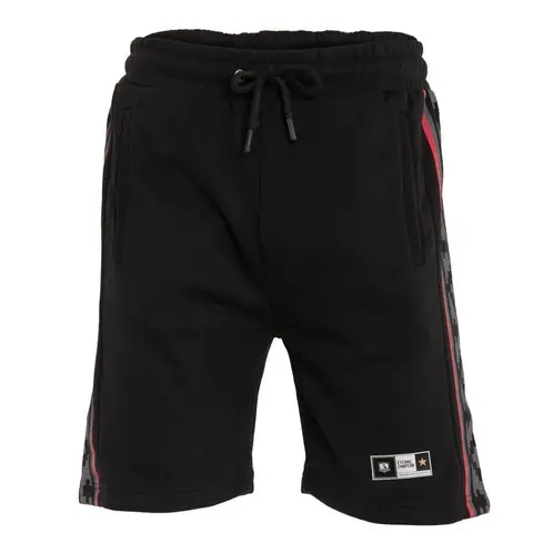 COLO COLO - Short Urbano Black Diseño Banda Lateral Grey Red - Negro