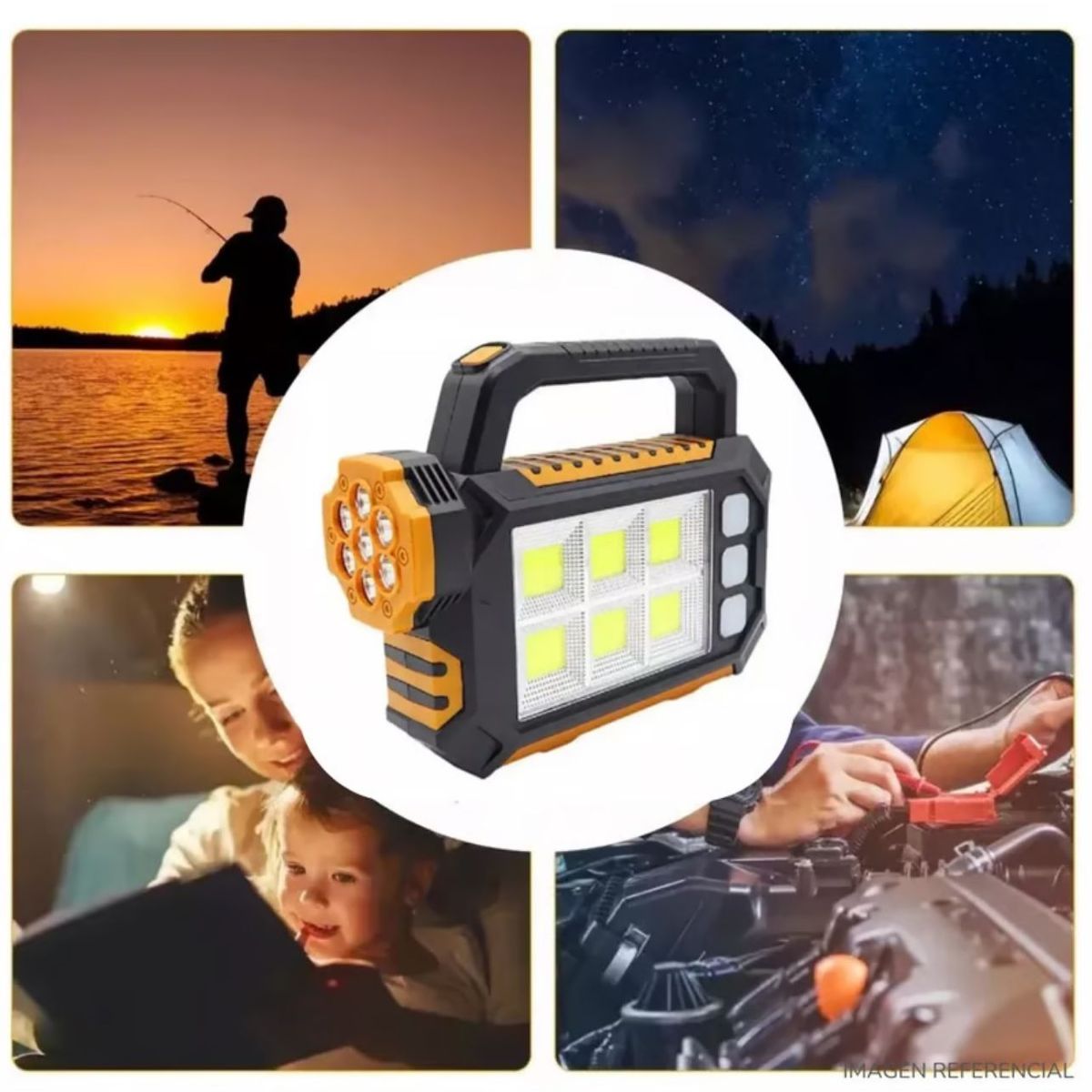 GENERICO - LINTERNA SOLAR MULTIFUNCIONES