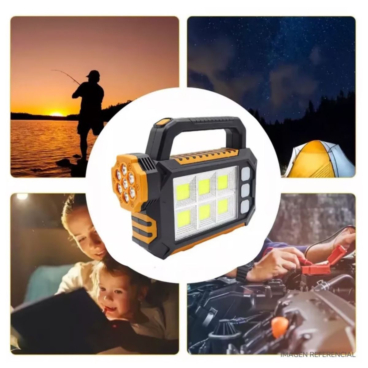 GENERICO - LINTERNA SOLAR MULTIFUNCIONES