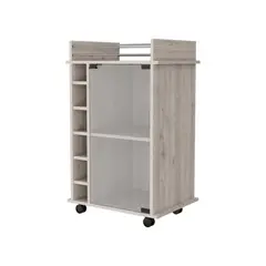 FMFURNITURE - Bar Bajo 6 Botelleros 1 Puerta De Vidrio Fm-009C - Cafe Claro