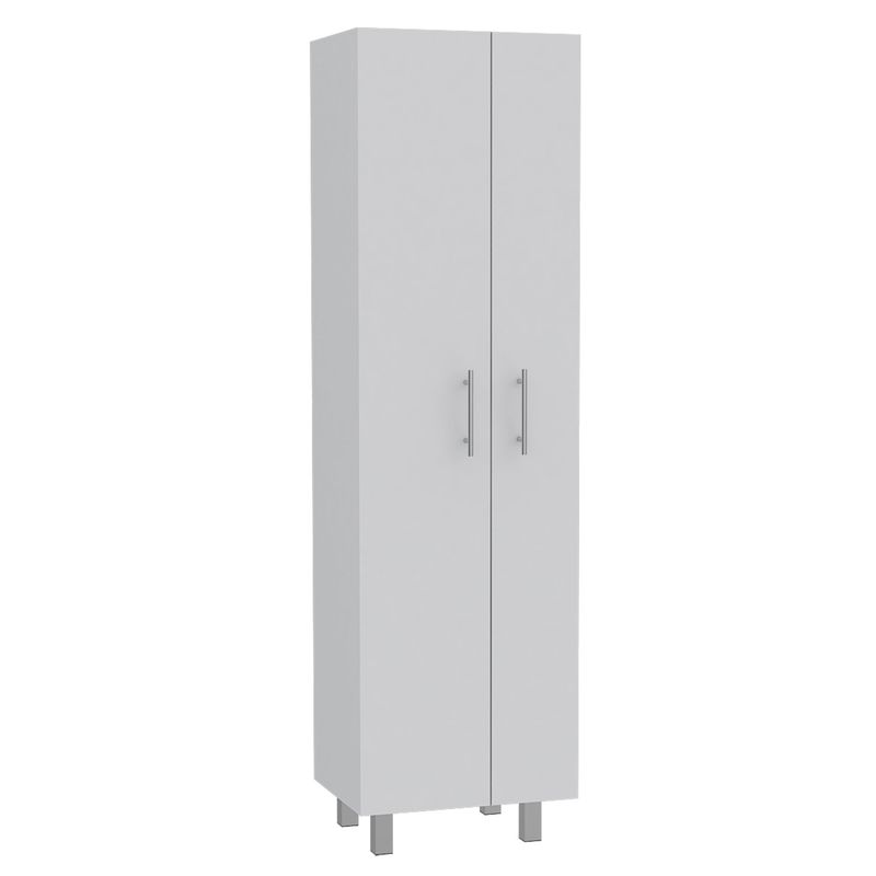 FMFURNITURE - Mueble De Aseo 2 Puertas Blanco 89.5x180.6x51.5 cm.