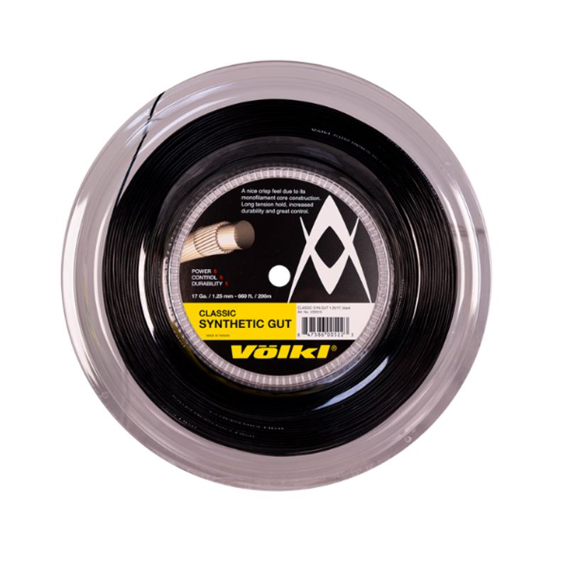 VOLKL - Cuerda Tenis Negra Synthetic Gut 125 mm Reel Völkl