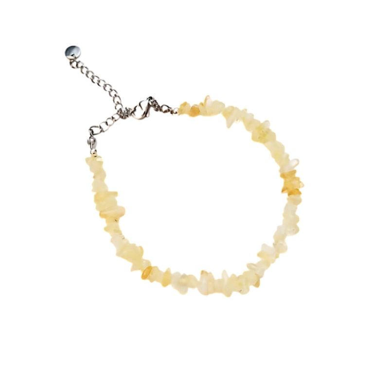 GENERICO - Pulsera citrino piedra rústica pequeña