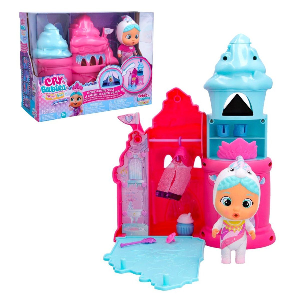 CRY BABIES - Muñeca CRY BABIES Elodie Castillo de Cristal para bebé