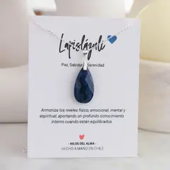 GENERICO - Collar de Plata 925 Gota con piedra natural Lapislázuli