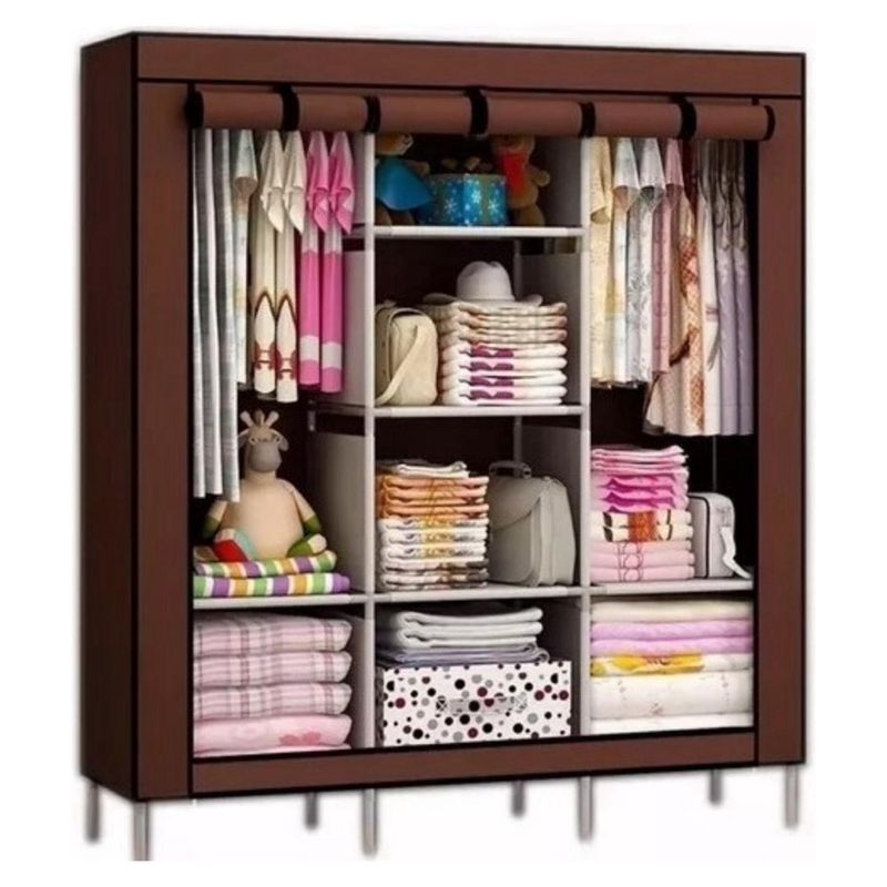 GENERICO - Closet Armario Armable Práctico Organizador Guarda Ropa Cafe
